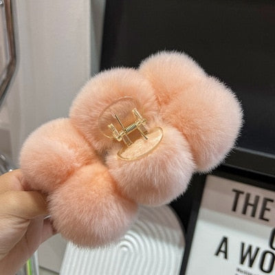 SoftSnow Rabbit Hair Clip.