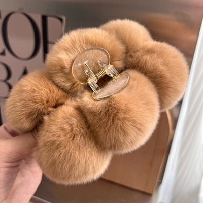 SoftSnow Rabbit Hair Clip.