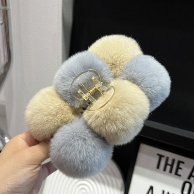 SoftSnow Rabbit Hair Clip.