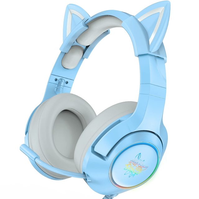 K9 Pink Cute Cat Ear Headphone with Pro Mic