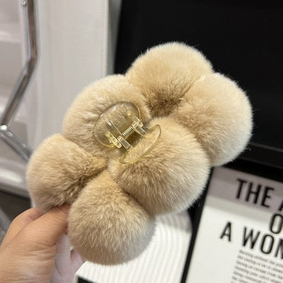 SoftSnow Rabbit Hair Clip.