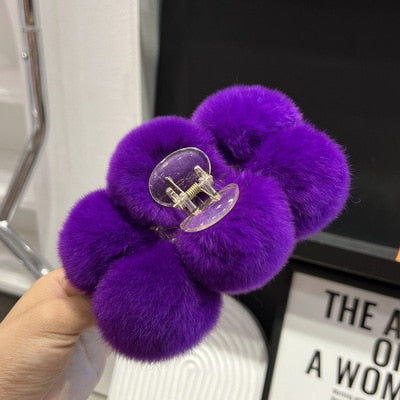 SoftSnow Rabbit Hair Clip.