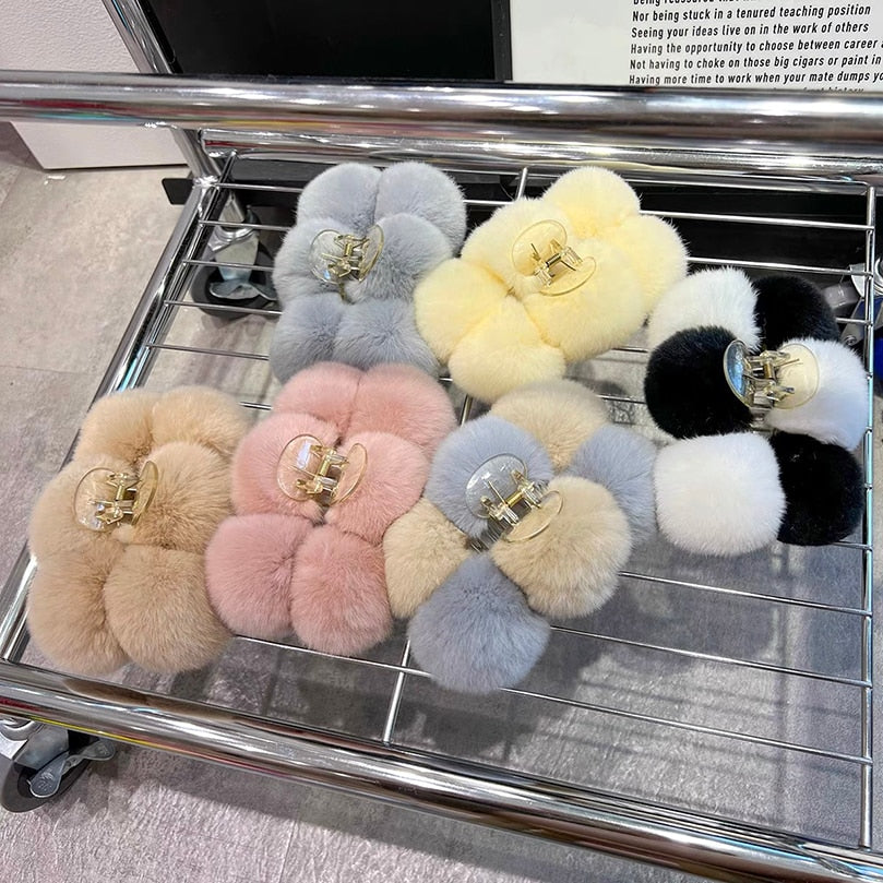 SoftSnow Rabbit Hair Clip.